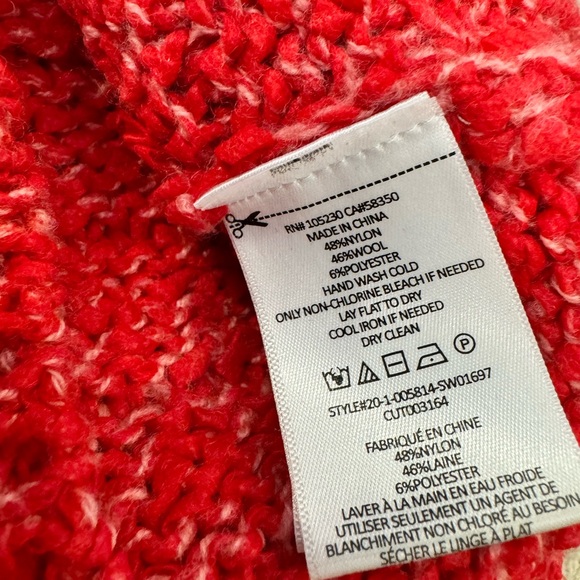 Joie more red Cropped Puff sleeve Variegated Knit Sweater S Worn Once - Picture 9 of 9